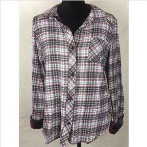 Vans Women's Plaid Long Sleeve Button Down Flannel